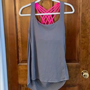 EUC Lululemon Wild Tank Drape Back 10 Grey Pink
